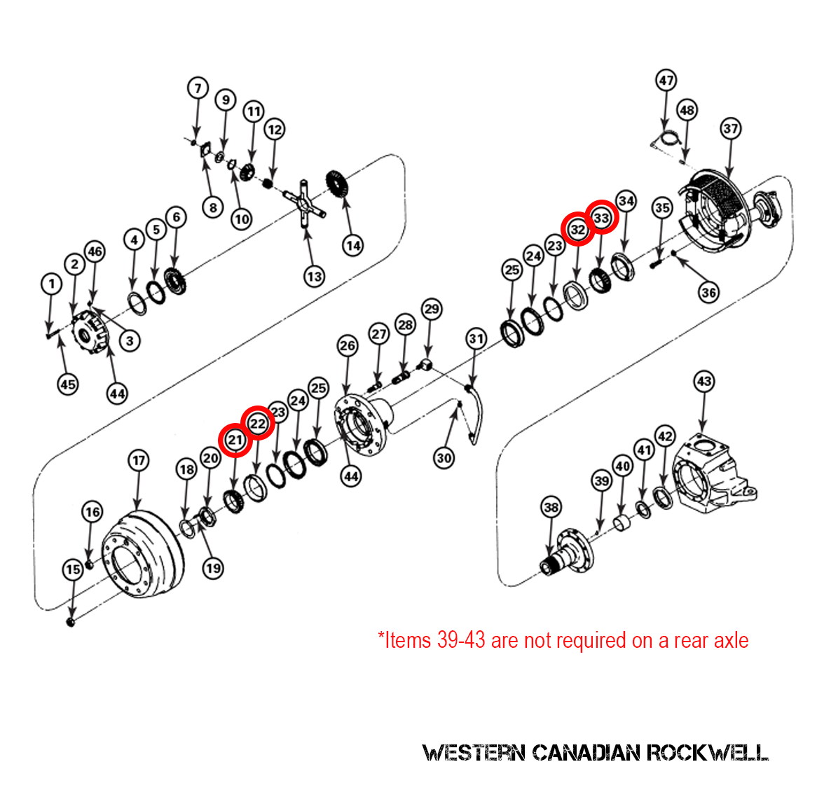HUB BEARING AND RACE, MERITOR/MX 23 WESTERN CANADIAN ROCKWELL INC