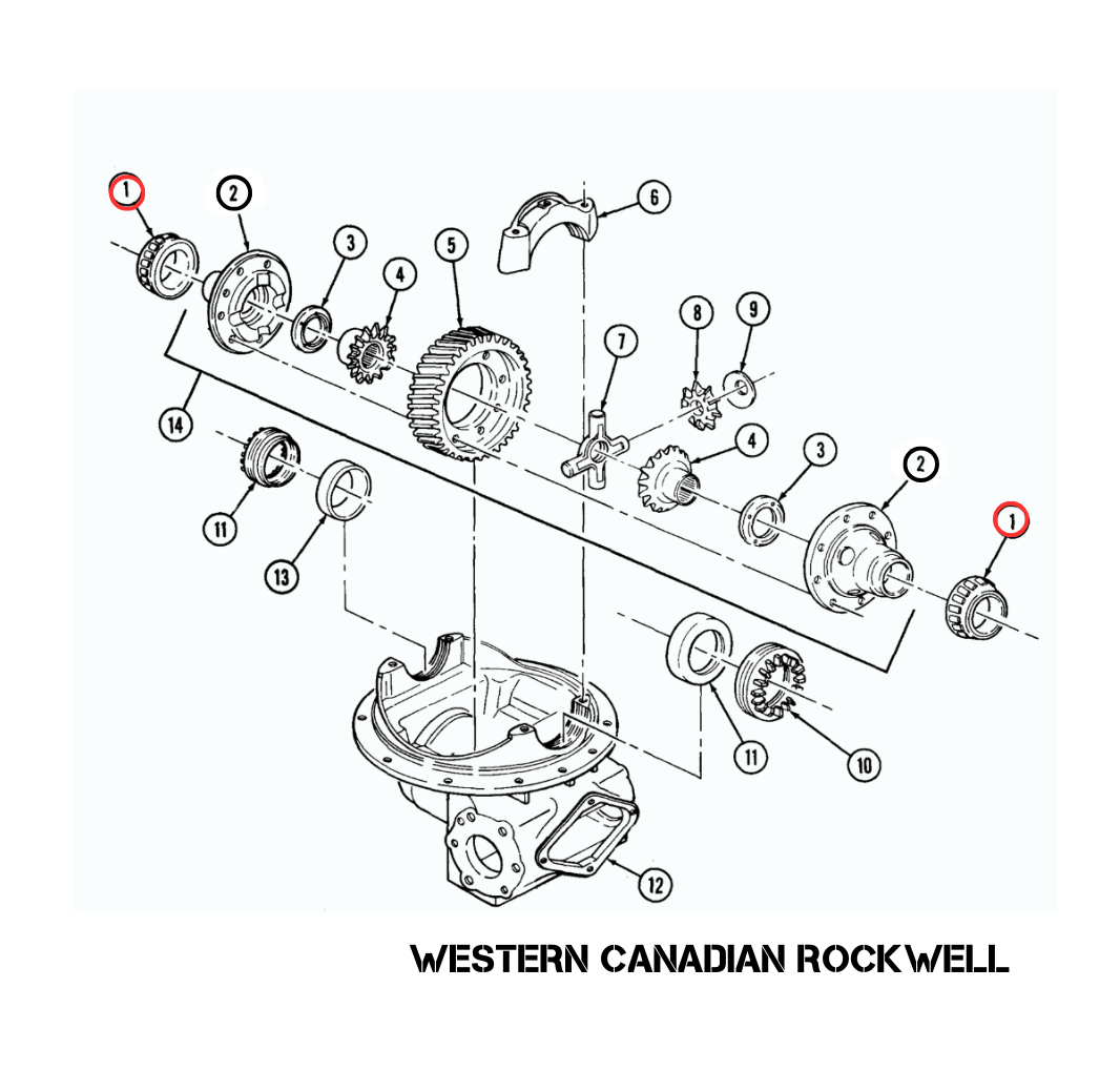 CARRIER BEARING & RACE, 2.5 TON