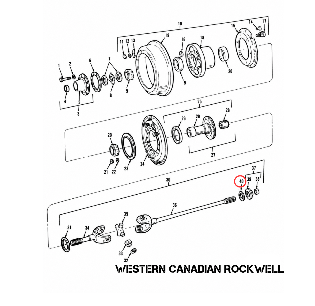AXLE SEAL, STOCK 2.5 TON
