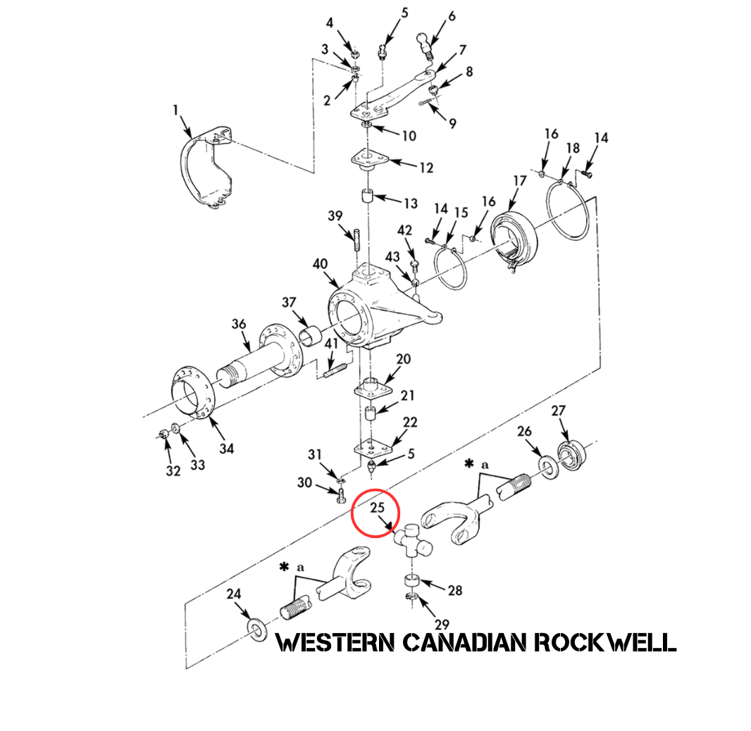 U-JOINT, FRONT AXLE SHAFT 5 TON