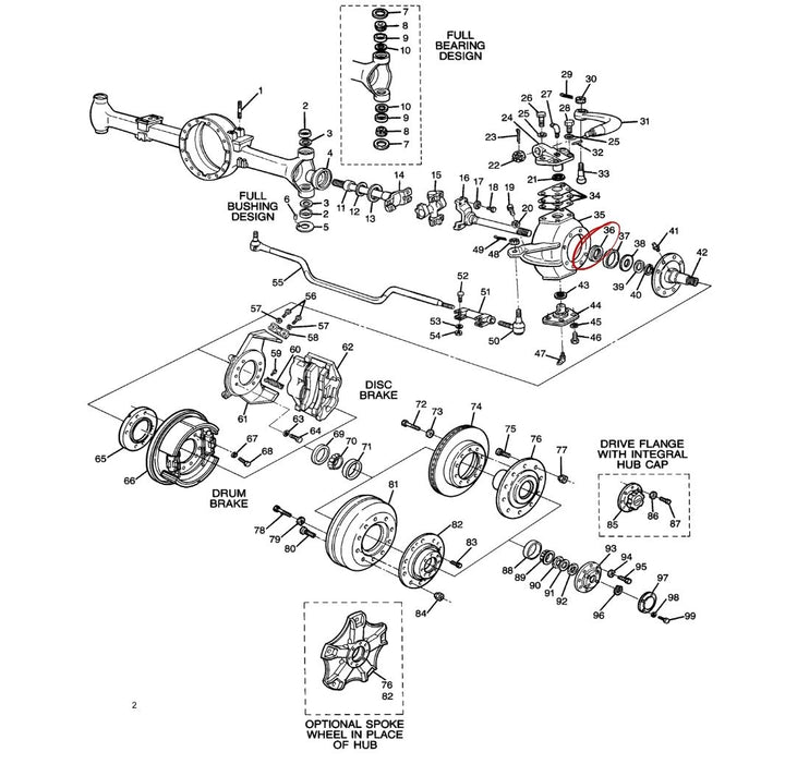 AXLE SEAL, AXLE SHAFT THRUST/SPINDLE, F106