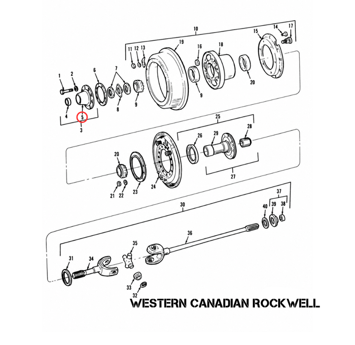 DRIVE FLANGE, 2.5 TON